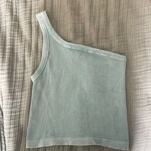 One shoulder stretchy full length top!